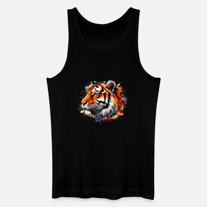 Tiger - Männer Bio Tank Top - Schwarz