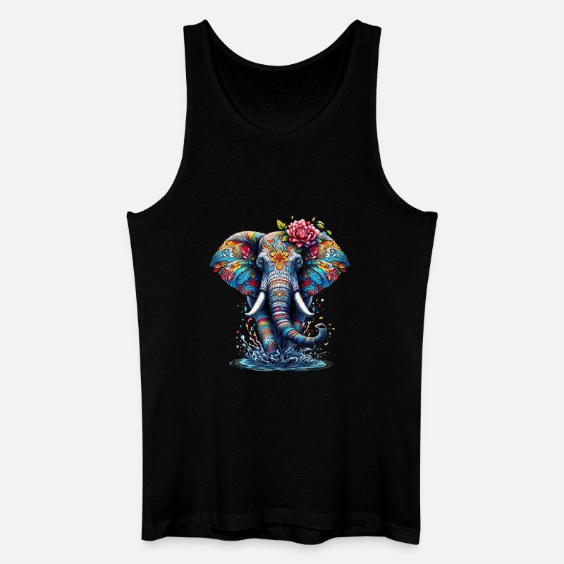 Elefant - Männer Bio Tank Top - Schwarz