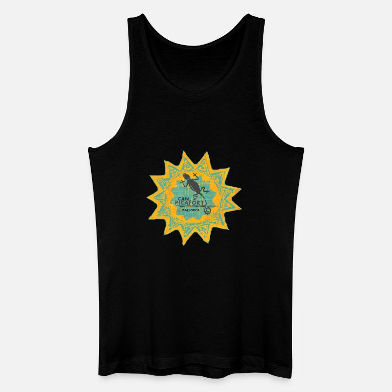 Can Picafort Mallorca Sonne - Männer Bio Tank Top - Schwarz