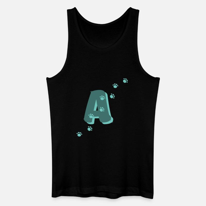 Pfoten Buchstabe A - Männer Bio Tank Top - Schwarz