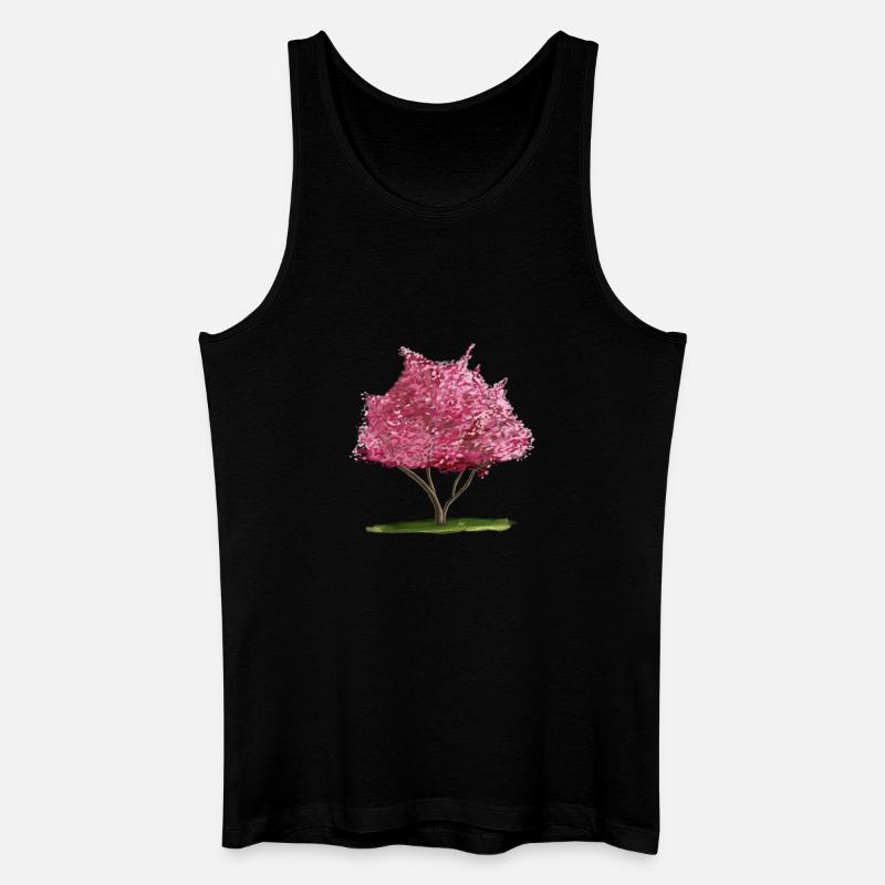 Kirsch-Sakura Rosa Blumenbaum - Männer Bio Tank Top - Schwarz