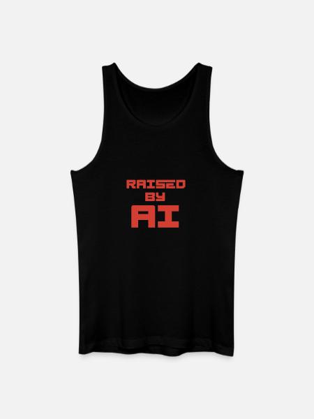 RAISED BY AI - Männer Bio Tank Top - Schwarz