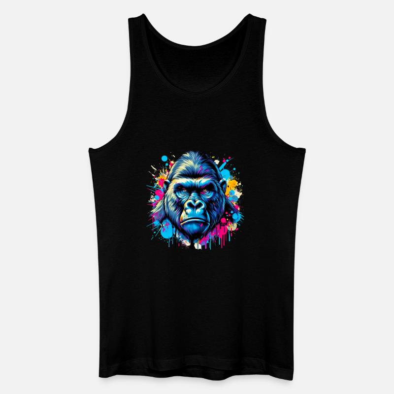 Gorilla - Männer Bio Tank Top - Schwarz