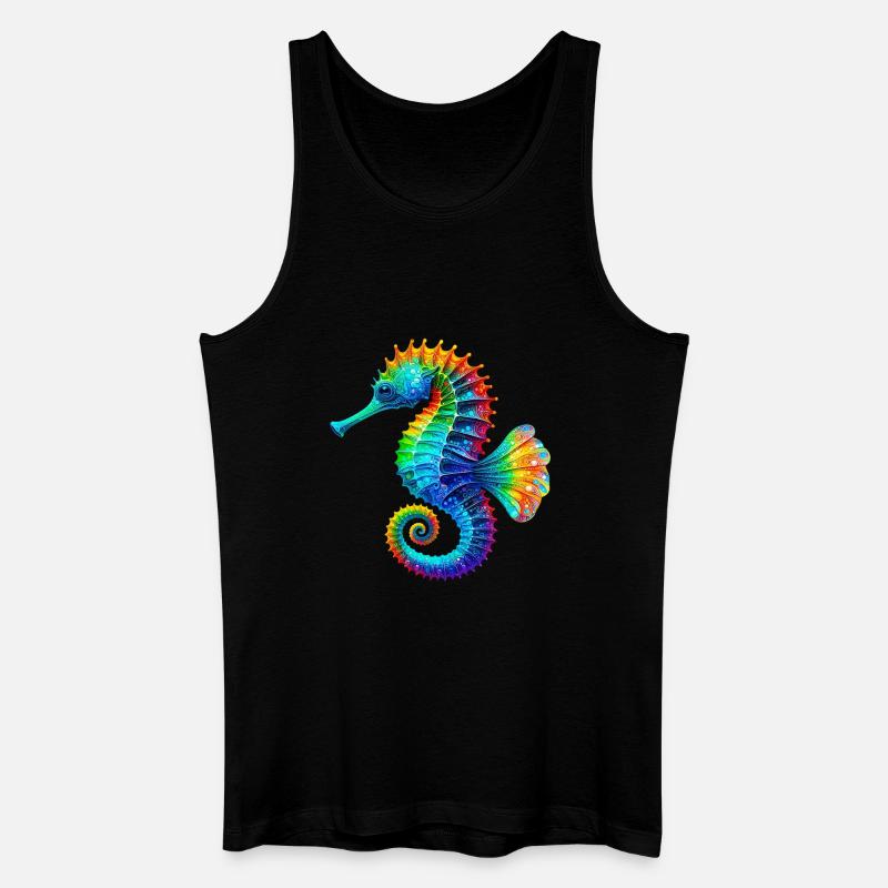 Seepferdchen - Männer Bio Tank Top - Schwarz