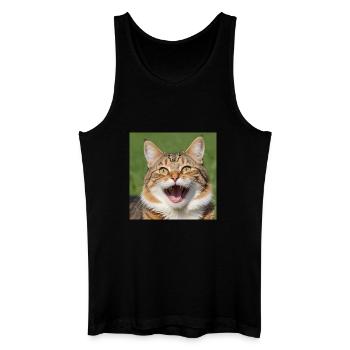 Katze - Männer Bio Tank Top - Schwarz - Vorne