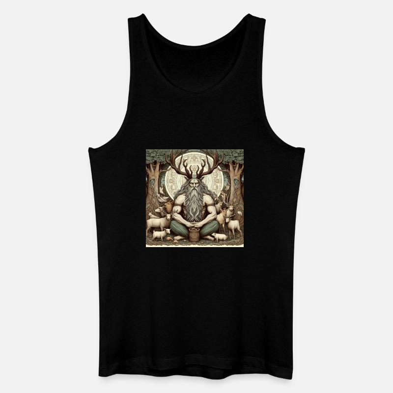 Cernunnos, keltischer Gott - Männer Bio Tank Top - Schwarz