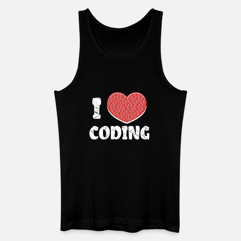 Developer Herz Coden Statement Programmierer - Männer Bio Tank Top - Schwarz
