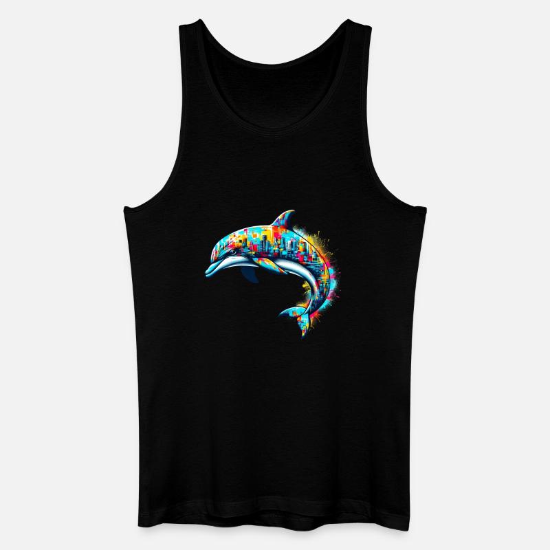 Delfin - Männer Bio Tank Top - Schwarz
