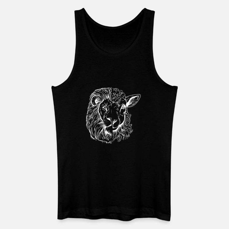 Löwe und Lamm - Männer Bio Tank Top - Schwarz