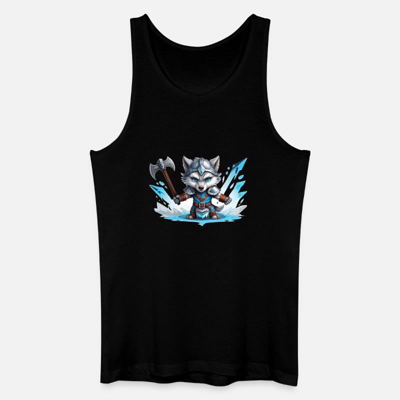Viking Wolf Warrior - Männer Bio Tank Top - Schwarz