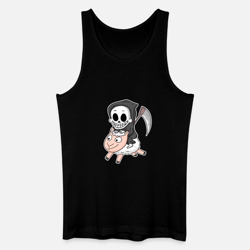 Sensenmann Schaf Motiv - Männer Bio Tank Top - Schwarz
