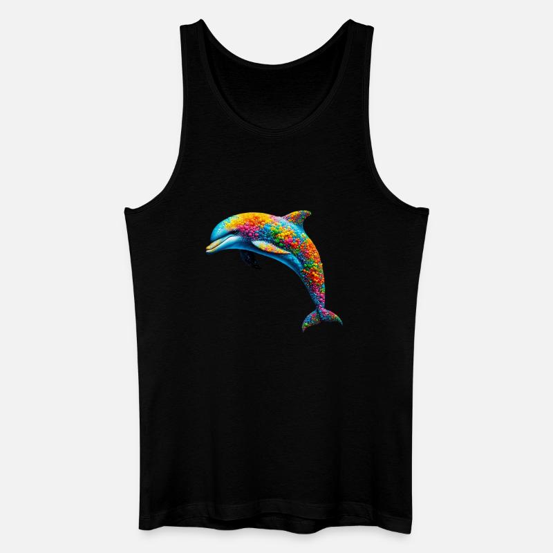 Delfin - Männer Bio Tank Top - Schwarz
