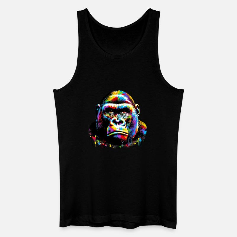 Gorilla - Männer Bio Tank Top - Schwarz