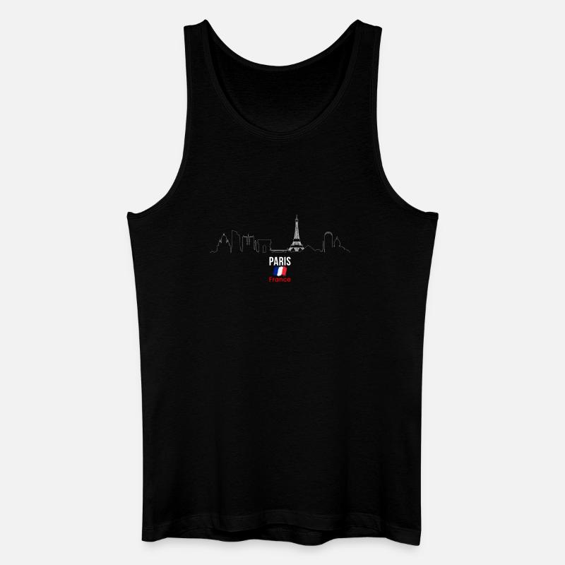 Paris Skyline Linie Kunst - Männer Bio Tank Top - Schwarz