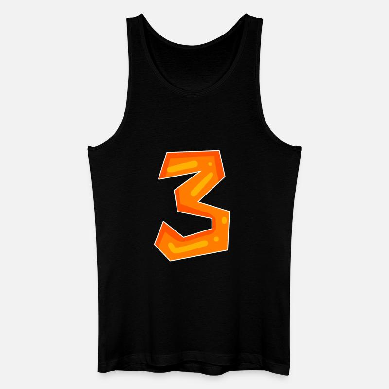3 orange - Männer Bio Tank Top - Schwarz