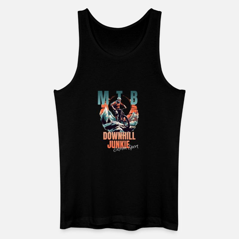Downhill Junkie - Männer Bio Tank Top - Schwarz