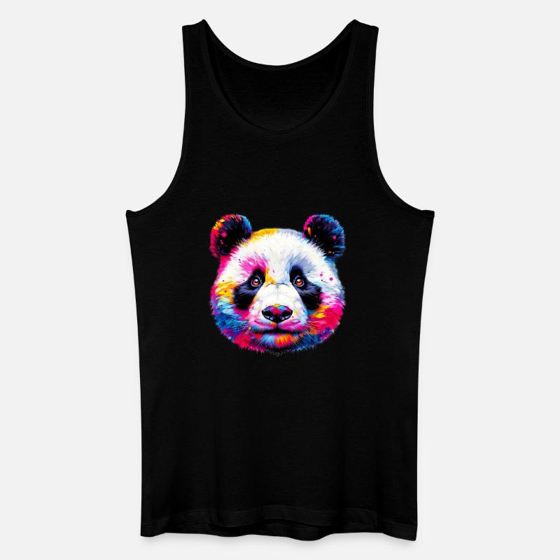 Panda - Männer Bio Tank Top - Schwarz