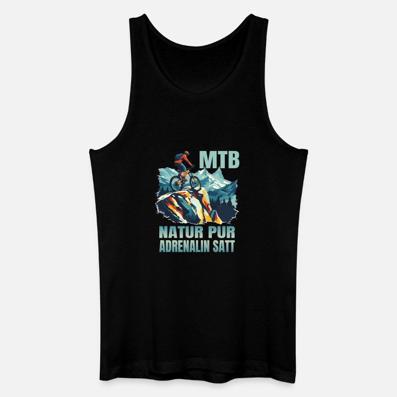 MTB: Natur pur - Adrenalin satt - Männer Bio Tank Top - Schwarz