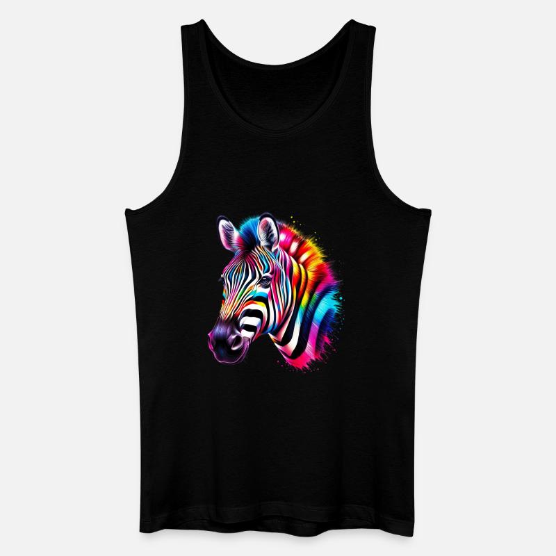 Zebra - Männer Bio Tank Top - Schwarz