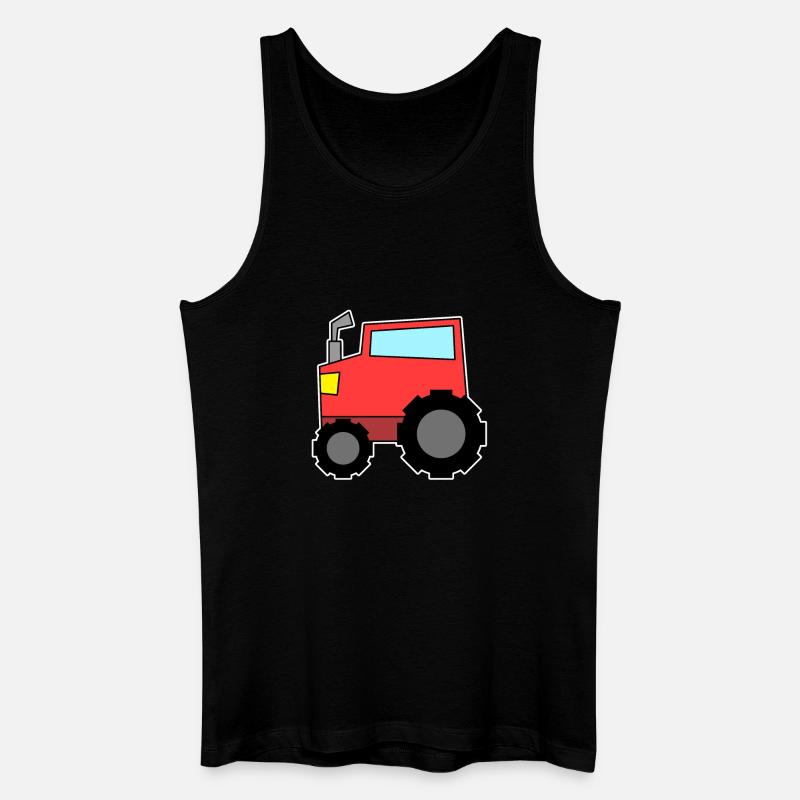 Traktor rot - Männer Bio Tank Top - Schwarz