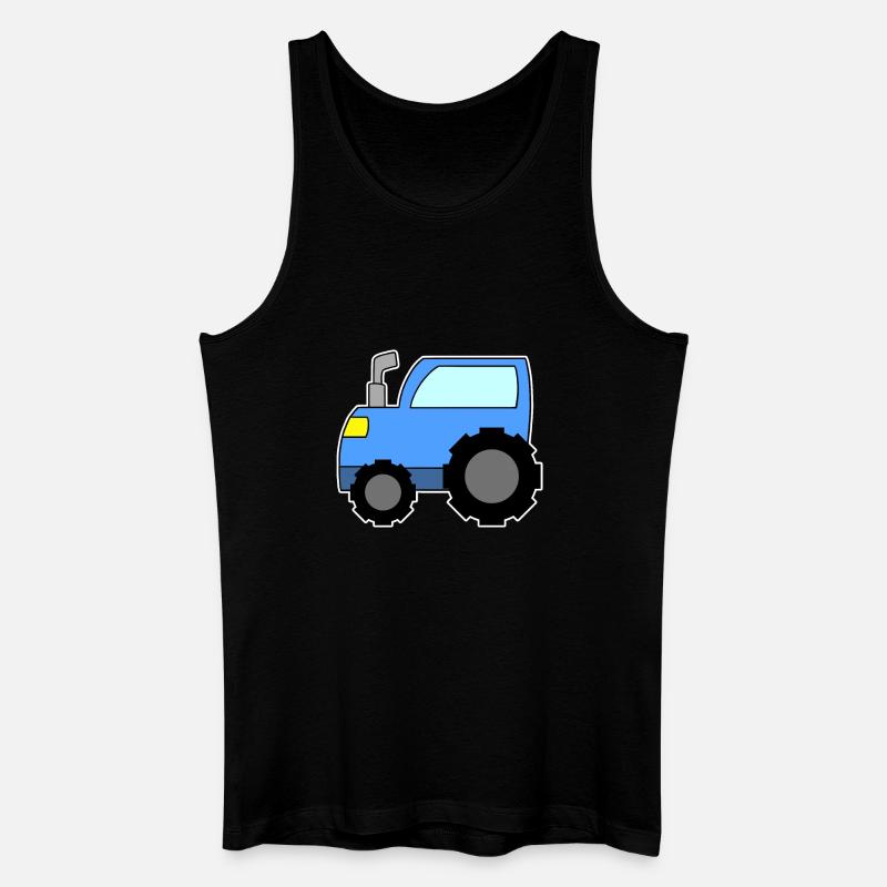 Traktor Blau - Männer Bio Tank Top - Schwarz
