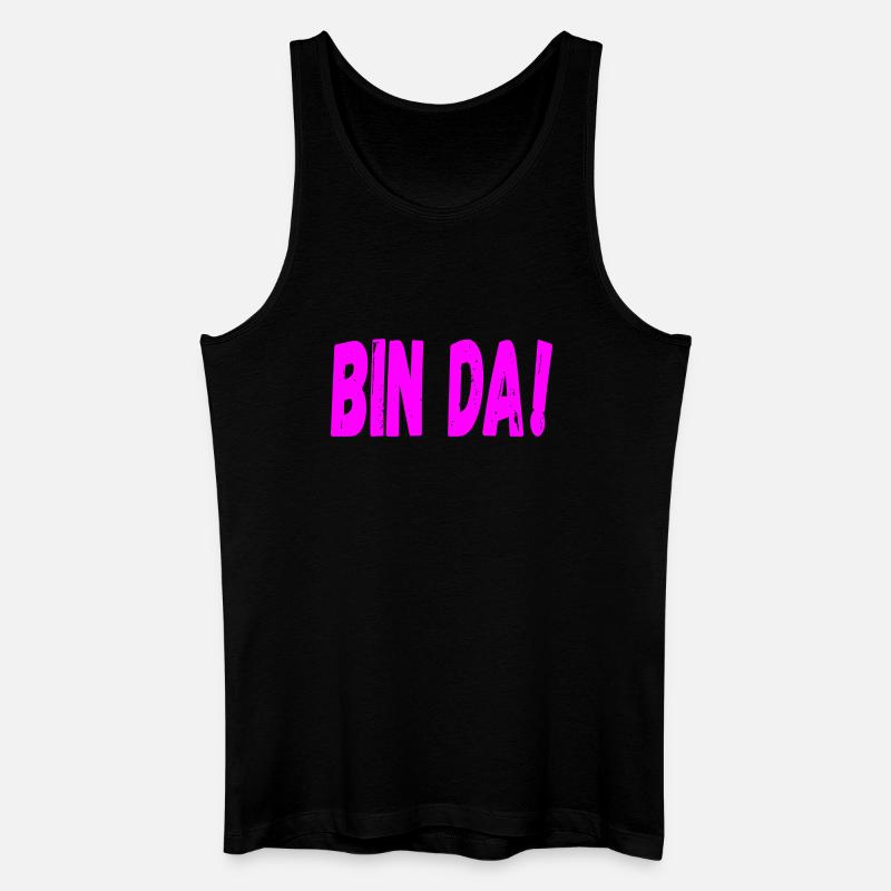 BIN DA - SELBSTSICHERHEIT - Männer Bio Tank Top - Schwarz