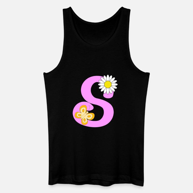 S Buchstabe - Männer Bio Tank Top - Schwarz