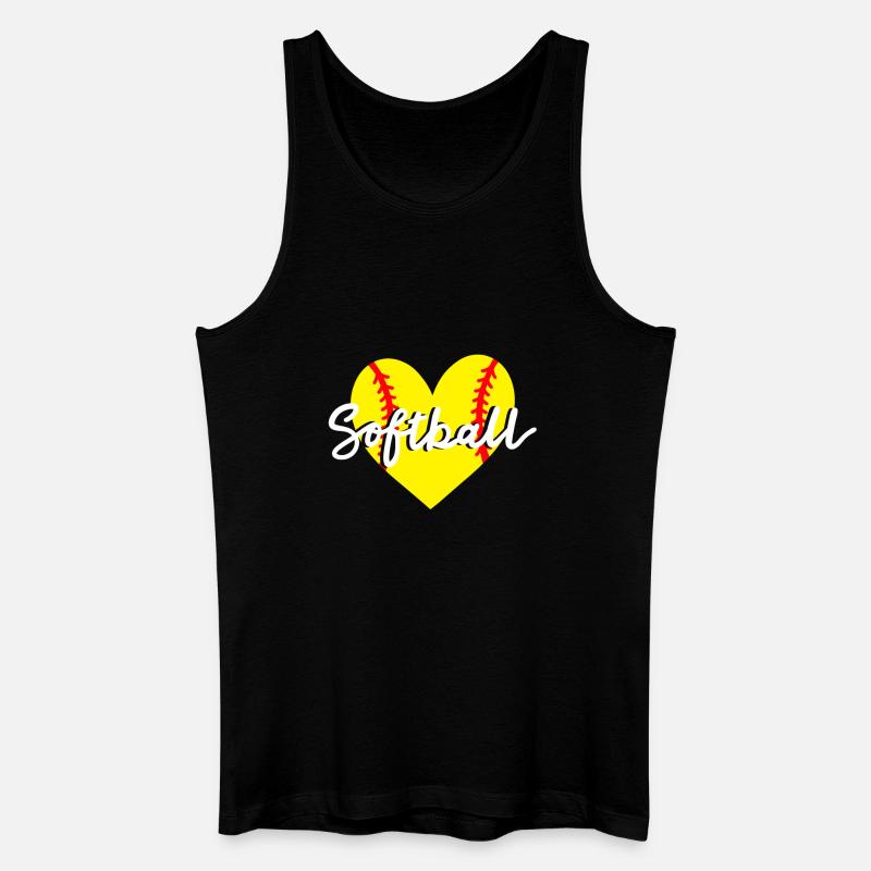 Softball Herz - Männer Bio Tank Top - Schwarz