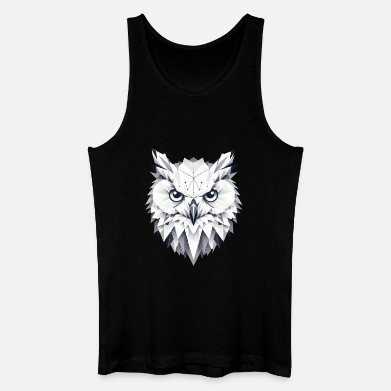 geometrische Schnee-Eule- Polygonen Motiv - Männer Bio Tank Top - Schwarz