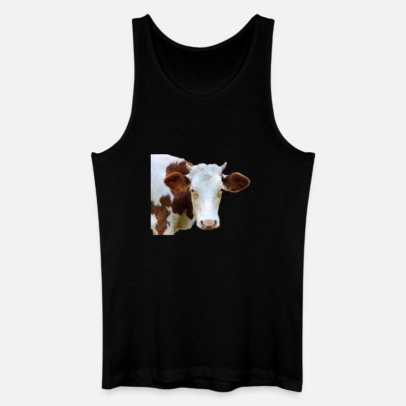 Kuh Kuhkopf - Männer Bio Tank Top - Schwarz