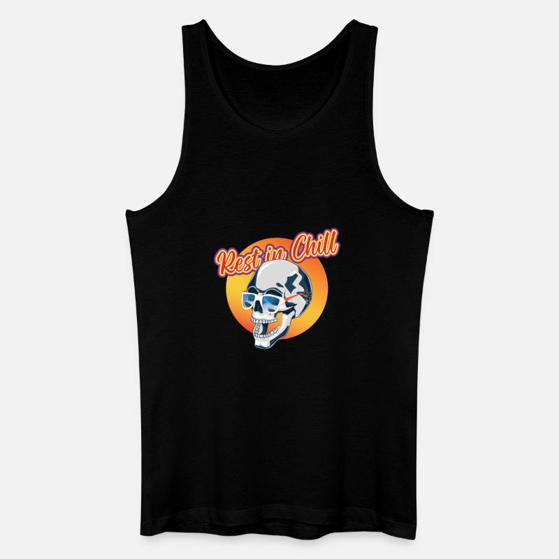 Rest in Chill Skull - Männer Bio Tank Top - Schwarz