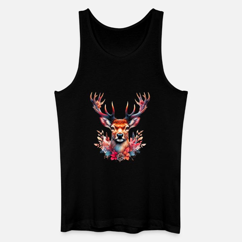 Hirsch - Männer Bio Tank Top - Schwarz