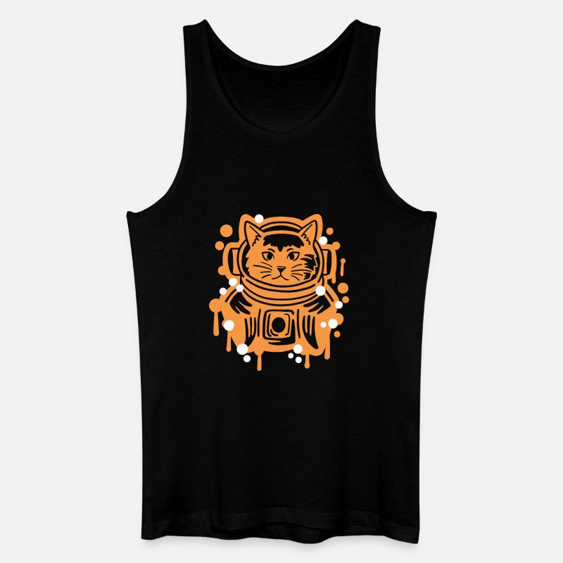Astronaut Katze - Männer Bio Tank Top - Schwarz
