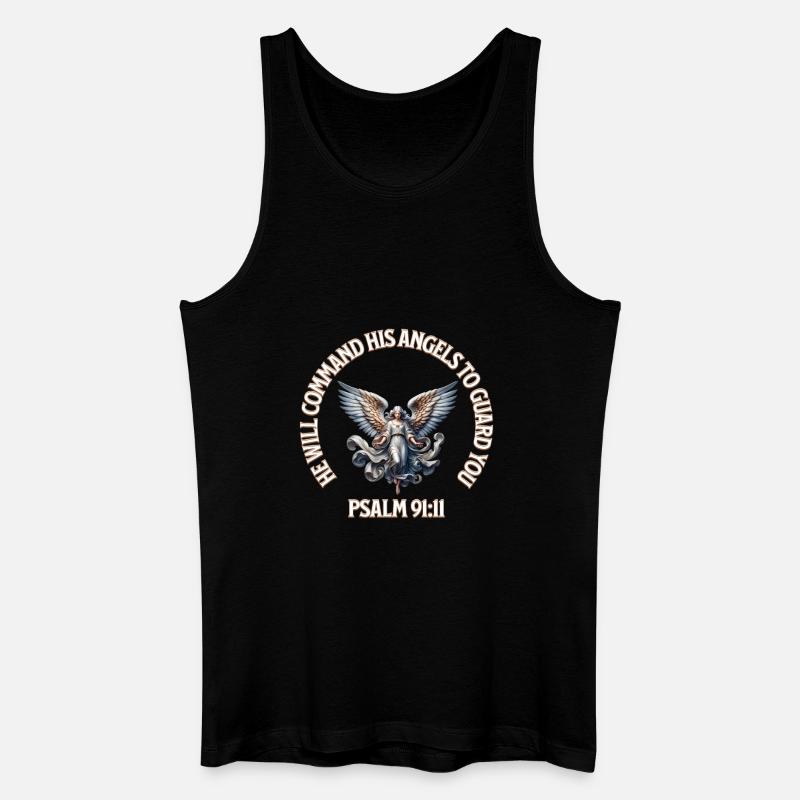 Himmlischer Engel Psalm 91:11 Design - Männer Bio Tank Top - Schwarz