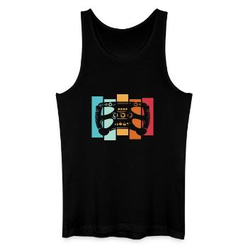 Rétro Racing Sim Formula Volant Logo de voiture vintage - Débardeur bio Homme - noir - Devant