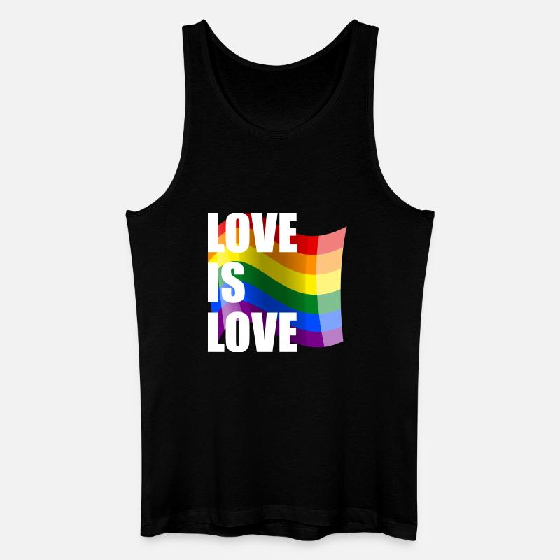 Regenbogen Liebe Wellen-Design - Männer Bio Tank Top - Schwarz