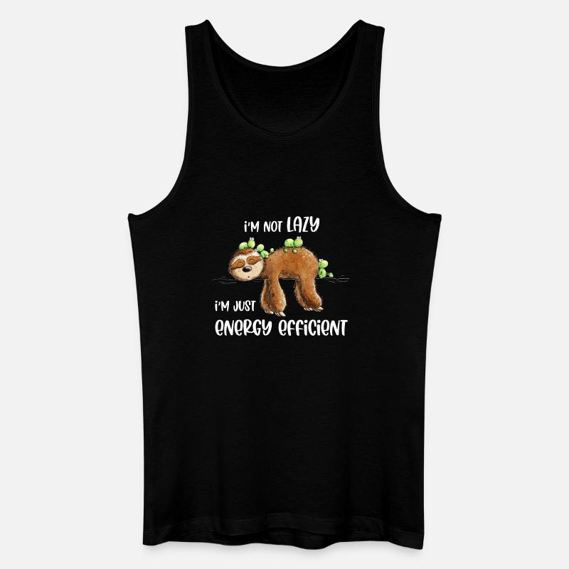 Faultier Spruch Lazy Energy Efficient - Männer Bio Tank Top - Schwarz