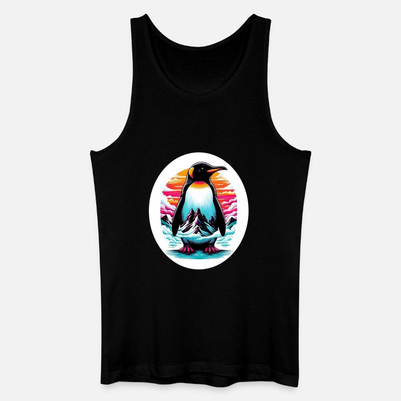 Pinguin - Männer Bio Tank Top - Schwarz