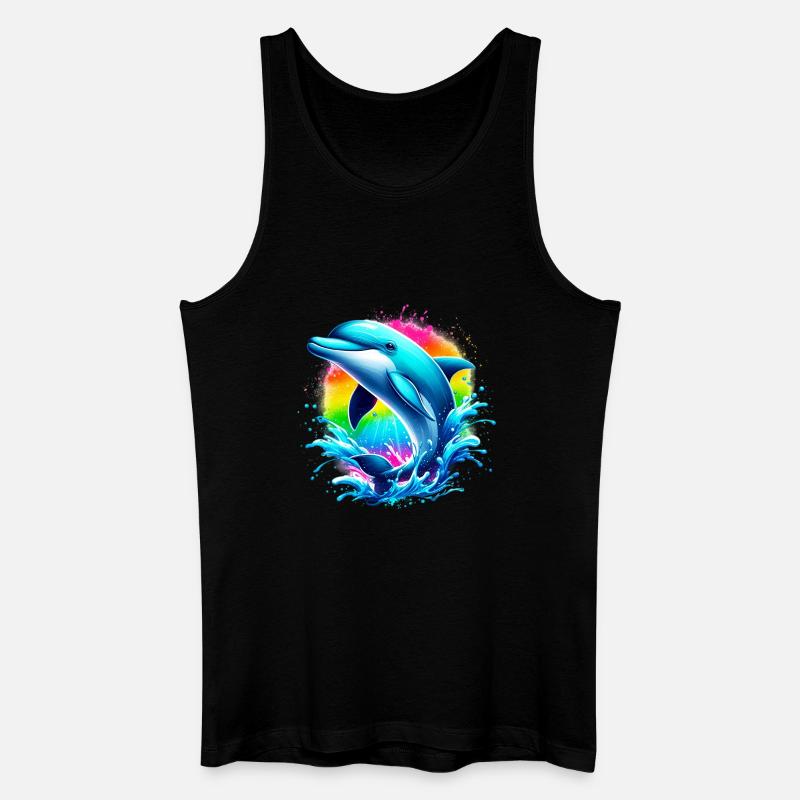 Delfin - Männer Bio Tank Top - Schwarz