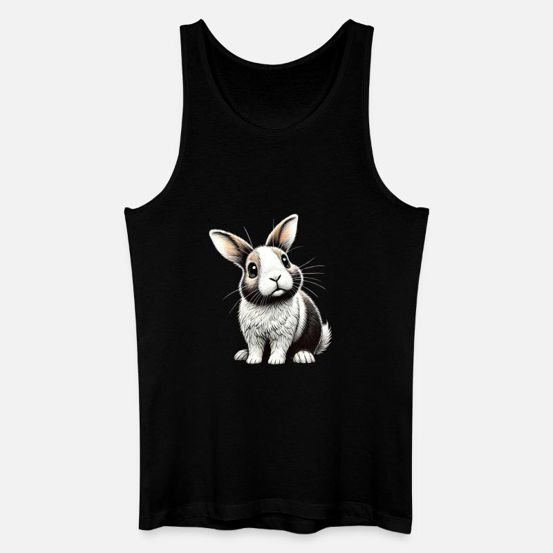 Entzückende Hasenillustration - Männer Bio Tank Top - Schwarz