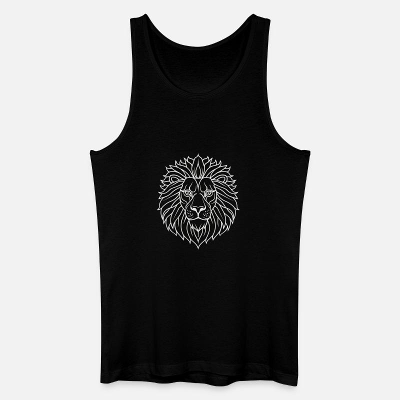 Psychedelischer Löwe Mandala - Männer Bio Tank Top - Schwarz