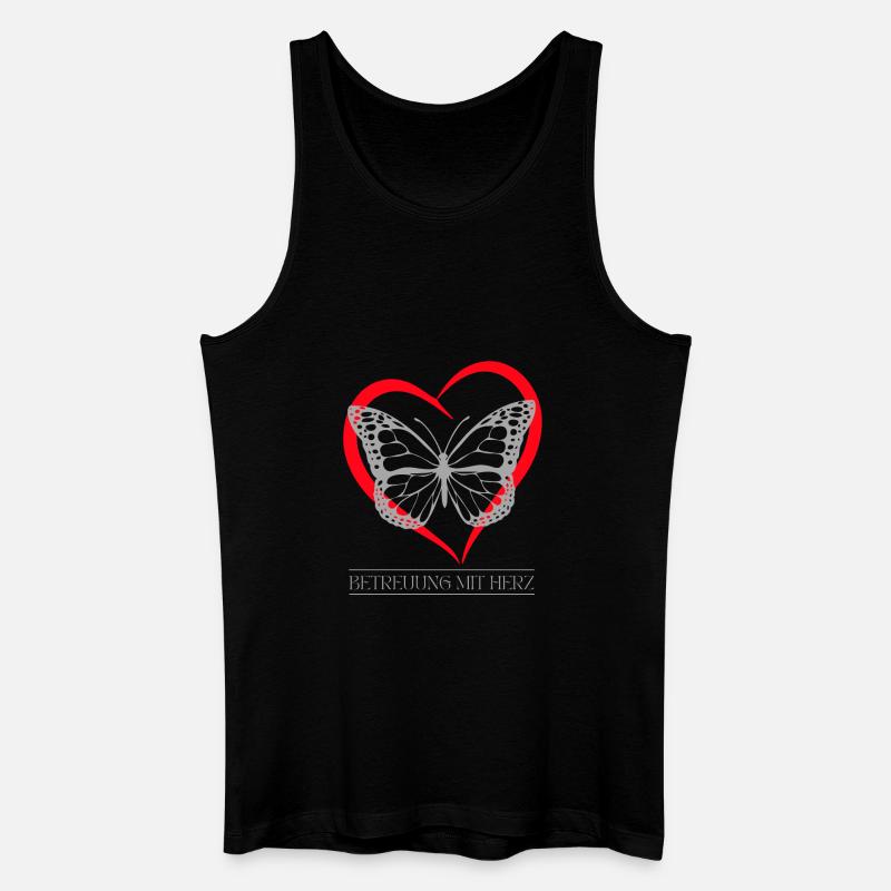 Schmetterling mit Herz - Männer Bio Tank Top - Schwarz