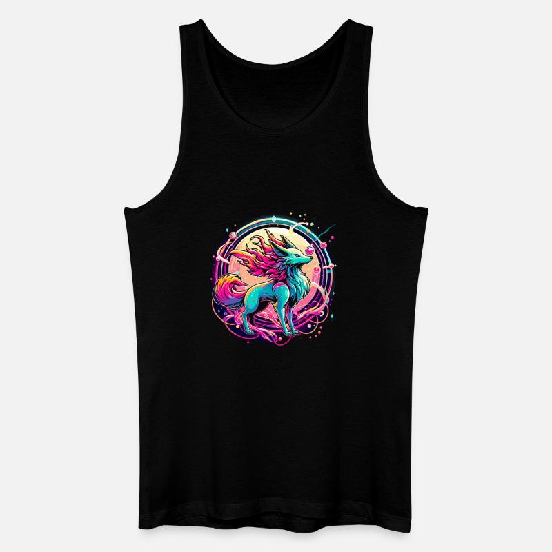 Psychedelische Fuchs Kunst - Männer Bio Tank Top - Schwarz