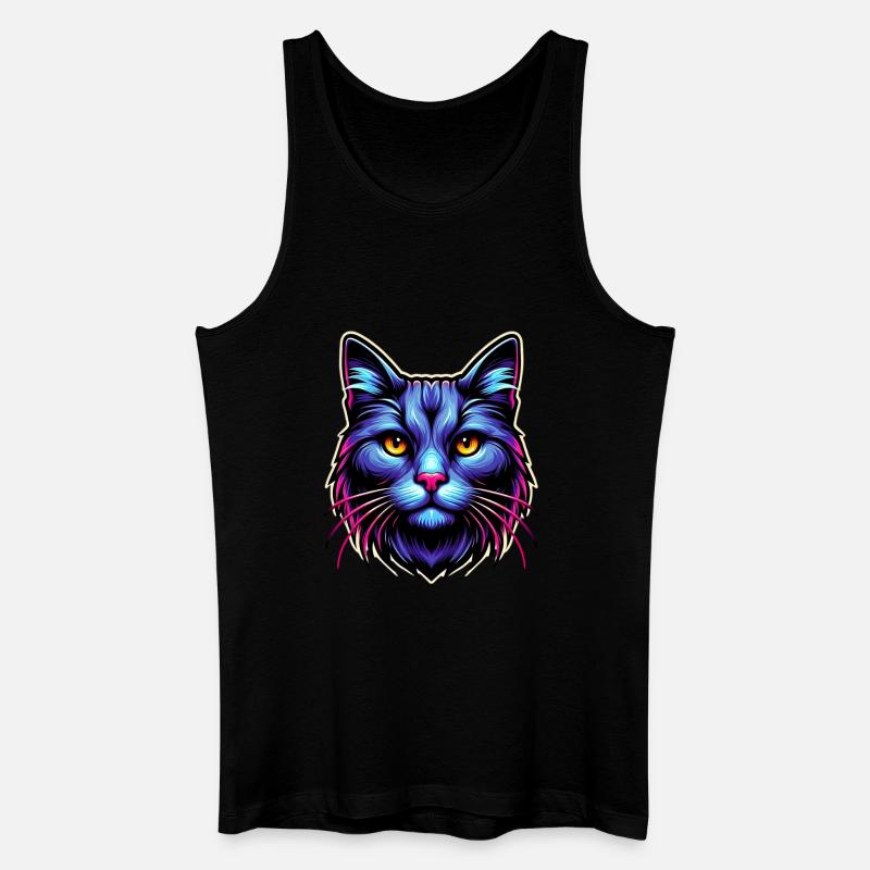 Katze - Männer Bio Tank Top - Schwarz