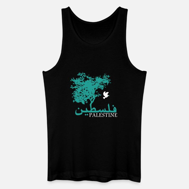 Olivetree Peace Palestine - Männer Bio Tank Top - Schwarz