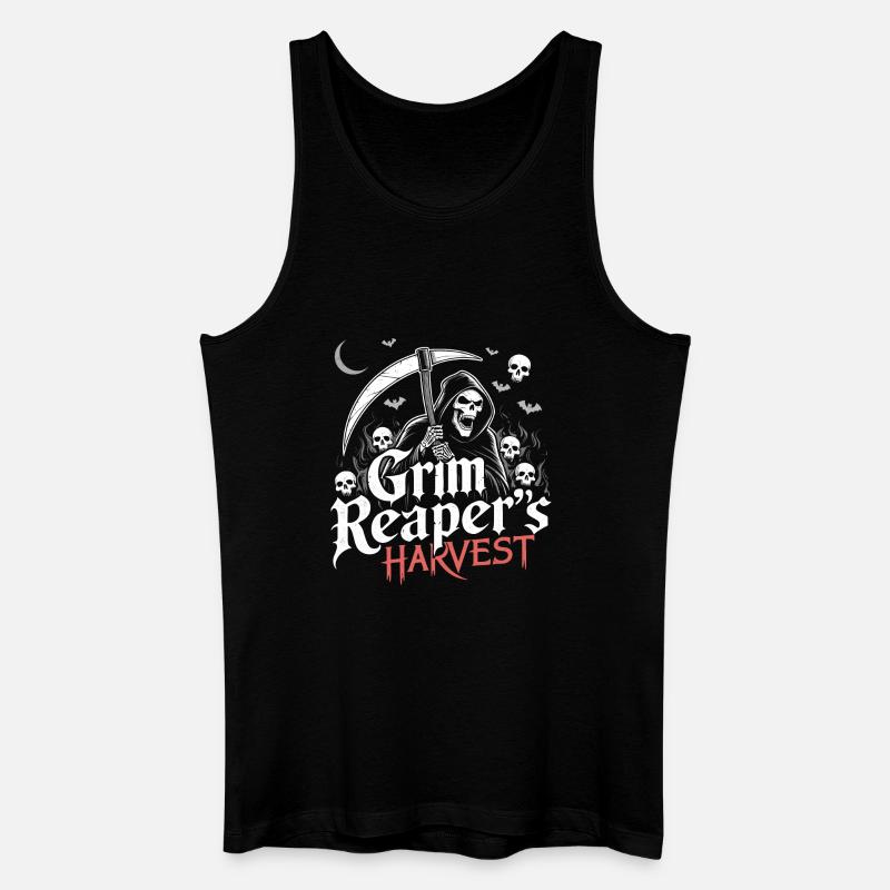 Düsterer Erntesensenmann - Männer Bio Tank Top - Schwarz