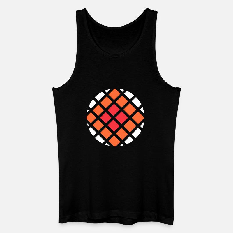 Coole quadratische Kunst mit Feuertönen - Männer Bio Tank Top - Schwarz
