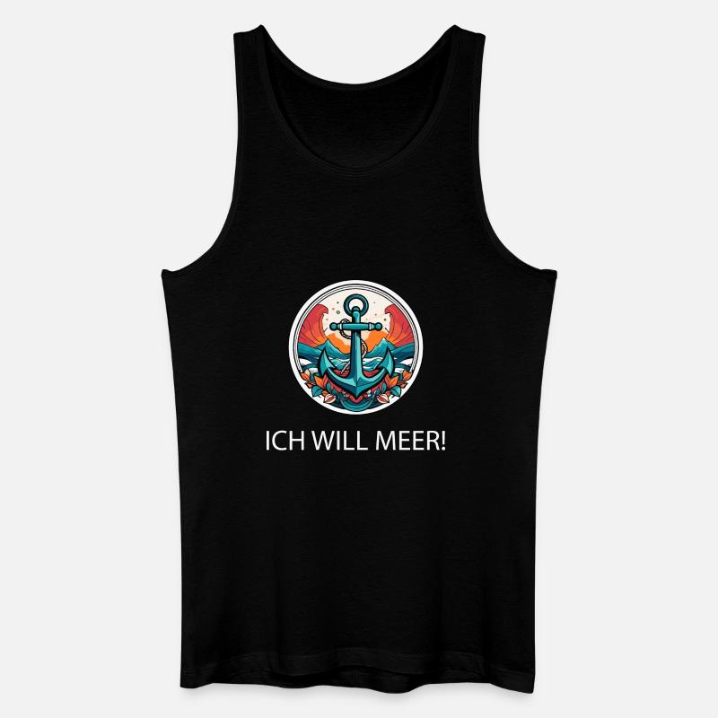 ICH WILL MEER - Männer Bio Tank Top - Schwarz