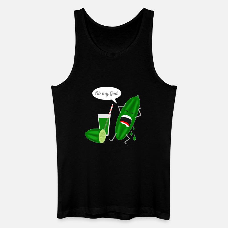 Humorvolles Gurkendesign mit Schrei - Männer Bio Tank Top - Schwarz