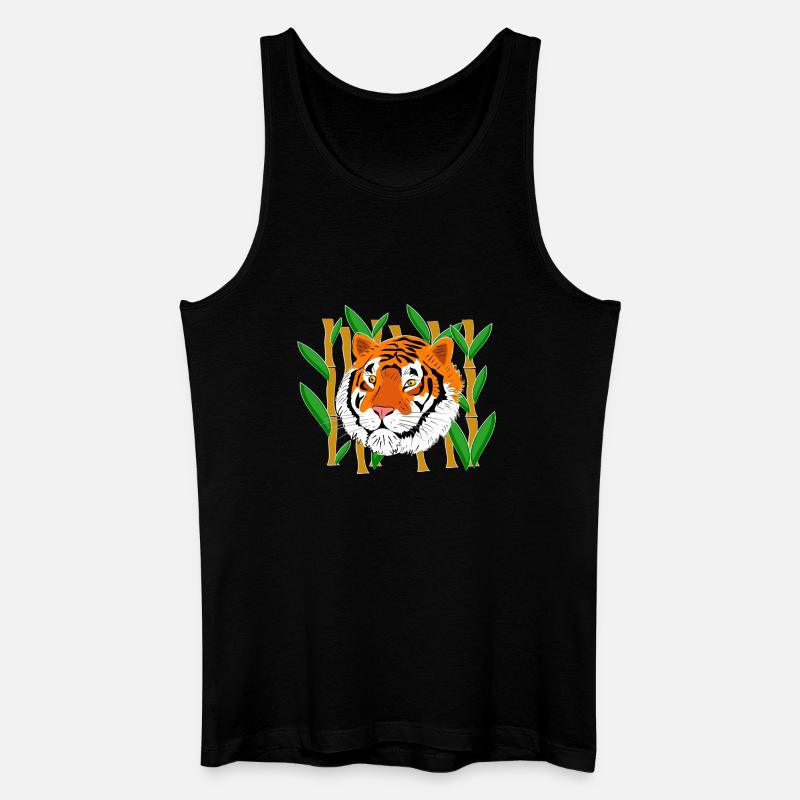 Tigerkopf - Männer Bio Tank Top - Schwarz